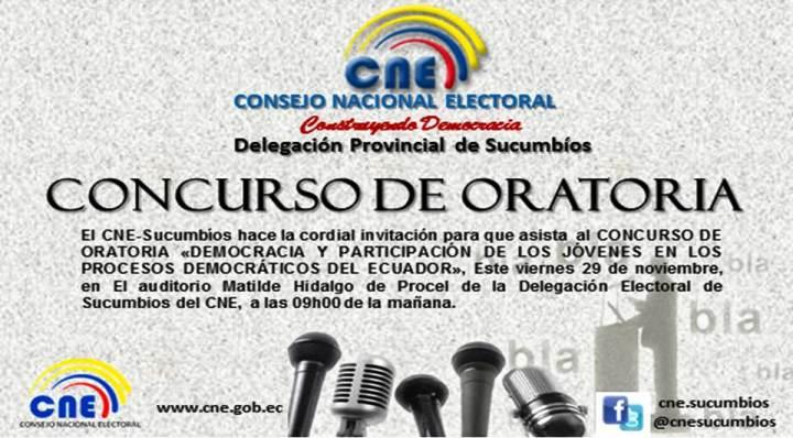 Jóvenes participarán en concurso de oratoria del CNE-Sucumbíos