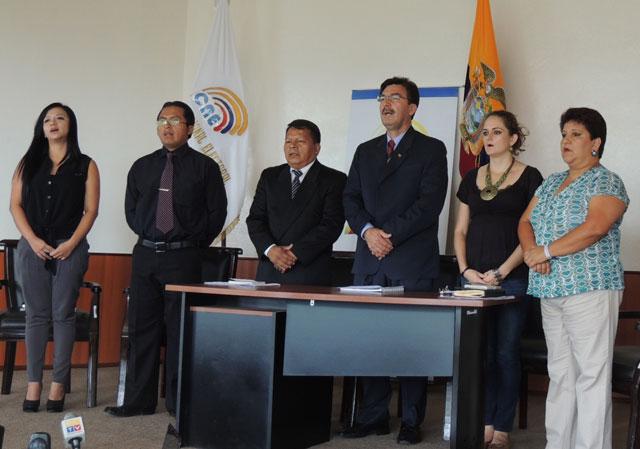 Presentación oficial de los miembros de la junta provincial electoral de Morona Santiago.