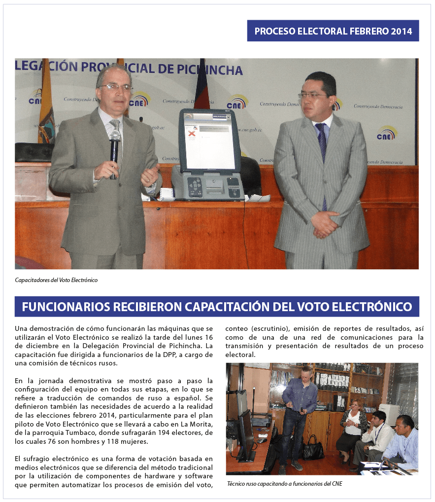 17 FUNCIONARIOS RECIBIERON CAPACITACION DEL VOTO ELECTRONICO