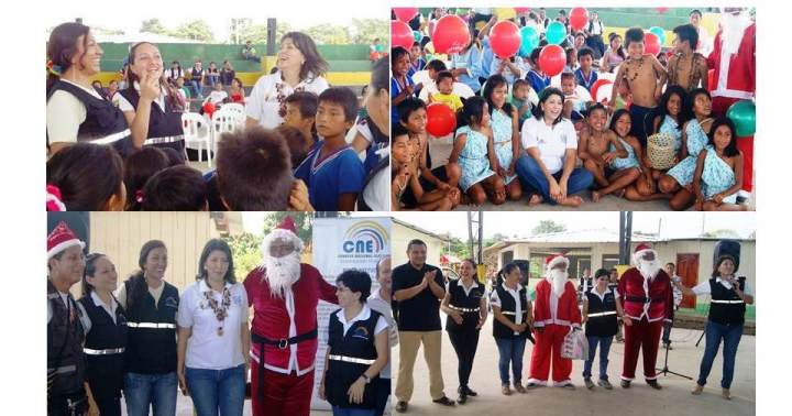 CNE agasajo a niños de la comunidad San José