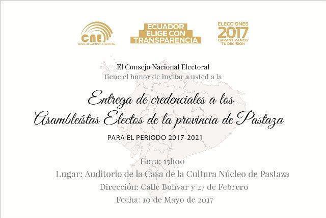 INVITACION ELECTOS 2017 PASTAZA web