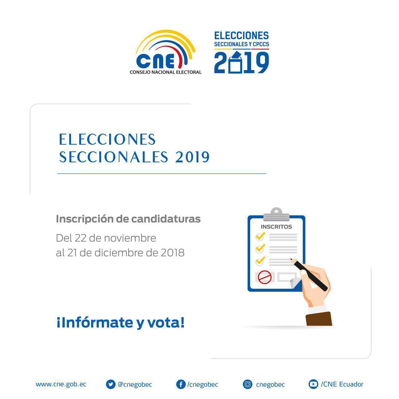 22-11-2018 CNE CONVOCÓ A ELECCIONES