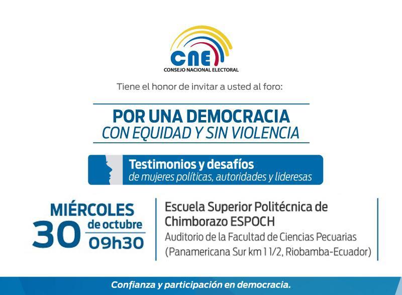 191025 cnechimborazo InvitaciónforoPorunaDemocraciaconequidad