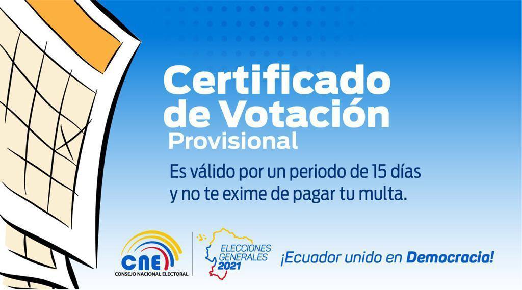 certificado de votacion provicional