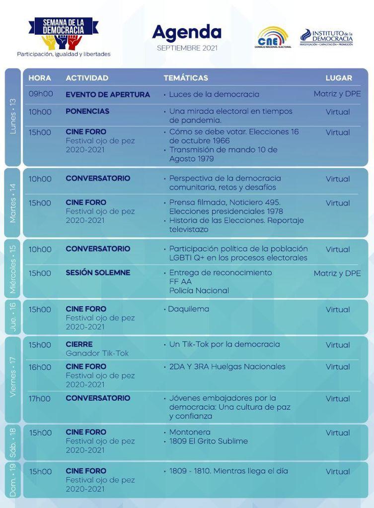 Agenda Semana de la Democracia